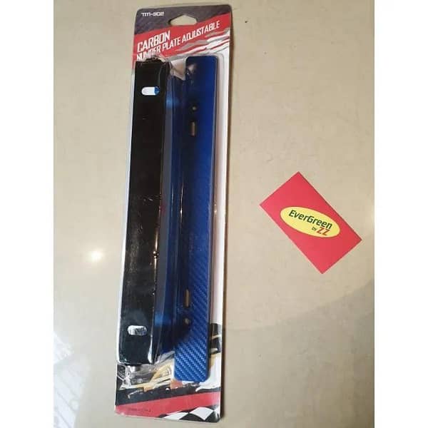 CAR NUMBER PLATE FRAME TILTER CARBON-FIBER BLUE COLOR