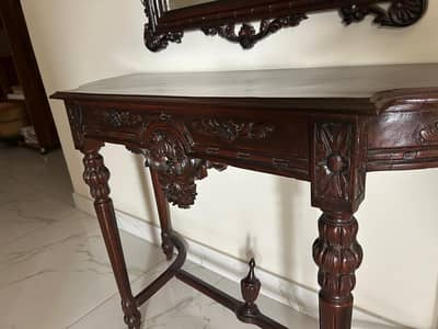Chinioti Wood Console with Mirror