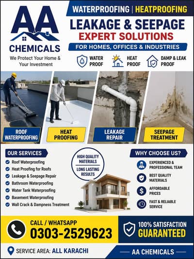 Waterproofing, Heat Proofing & Leakage Repair Services in Karachi