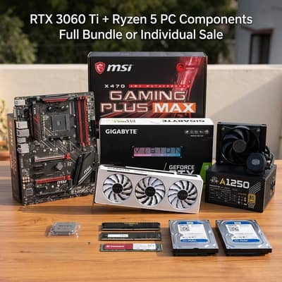 RTX 3060 Ti White + Ryzen 5 2600 Gaming PC Combo - Parts or Bundle