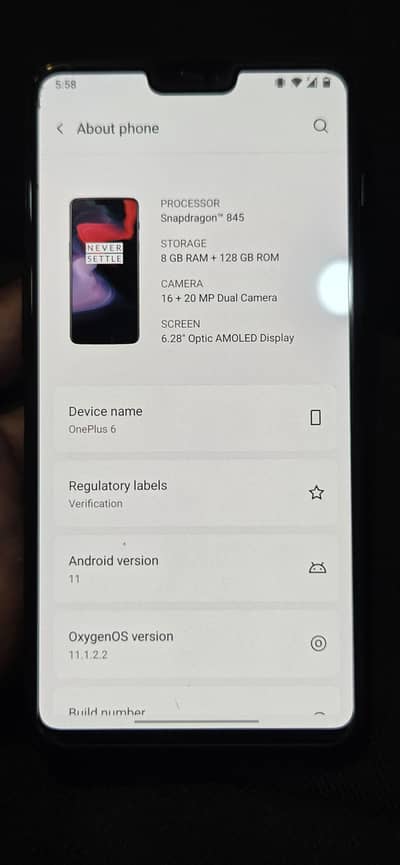 one plus 6 (6gb ram 128gb rom) Ofiicial PTA dua sim