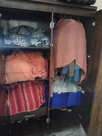 Solid Wood Wardrobe / Almari – Large Storage – Like New