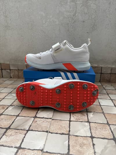 Original Adidas Adipower Vector 20 Cricket Spikes – White/Coral