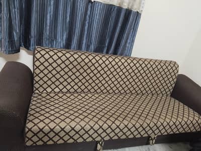 Sofa Cum Bed – 2 in 1 | Comfortable & Sturdy | Good Condition