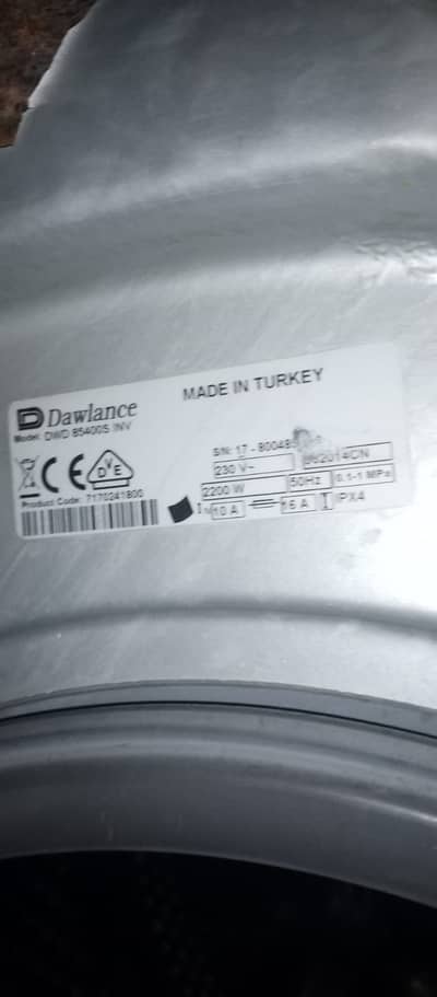 Dawlance Front Load Washing DWD-85400S INV - For Parts / Repair