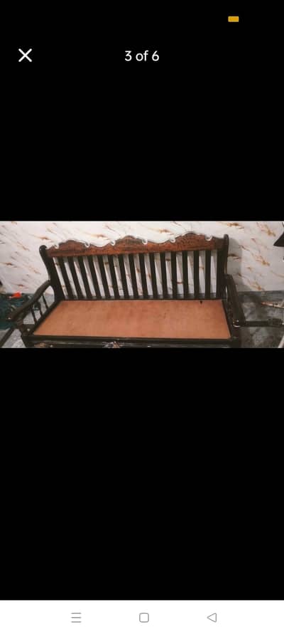5 seater sofa set without cushions and table.