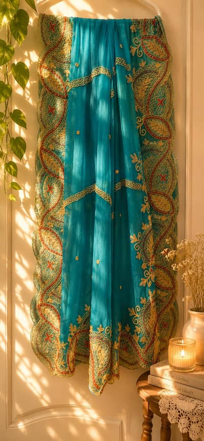 wedding lehanga+ fully embroidered dupatta
