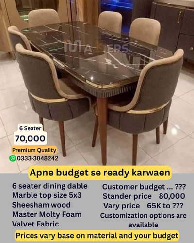 6 seater dining table/modern dining table/turkish dining table/luxury