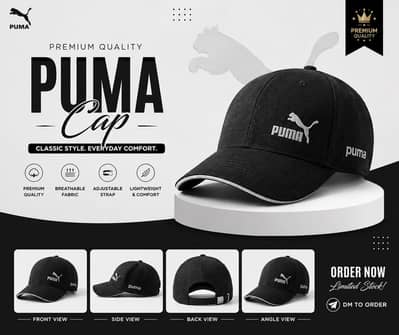 Puma Premium Black Cap Stylish & Comfortable Adjustable Cap