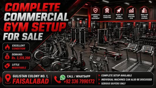 Commercial Gym Setup Available for sale in faislabad