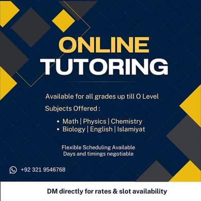 Online tuition available