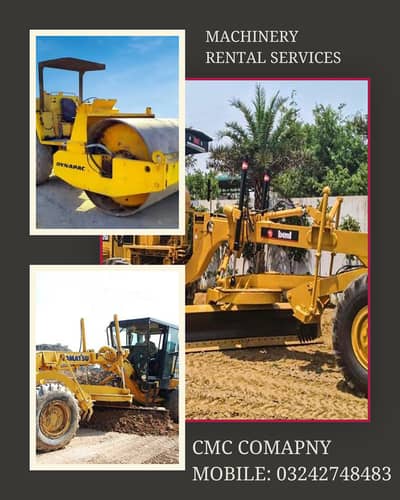 grader and roller available for rent.