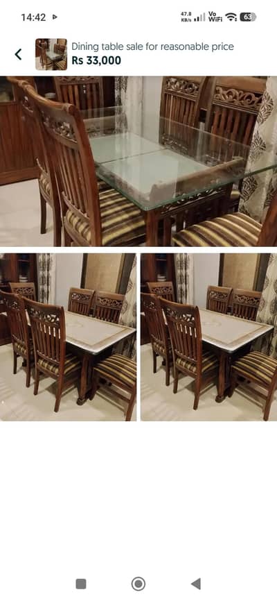 shesham wooden dining table