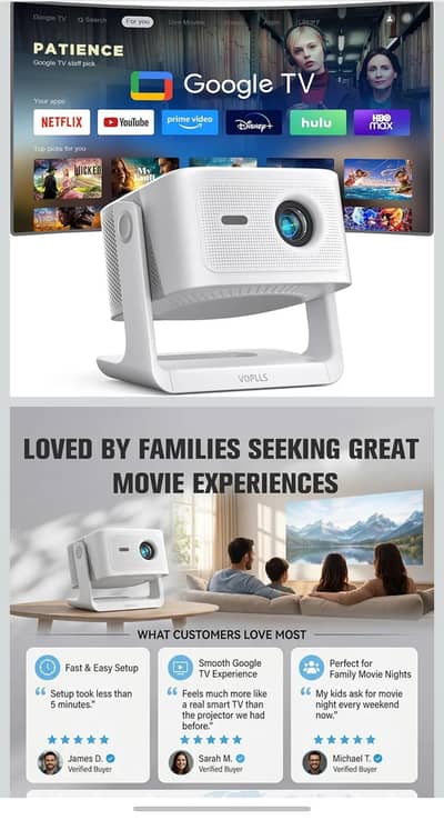 VOPLLS Google tv Projector