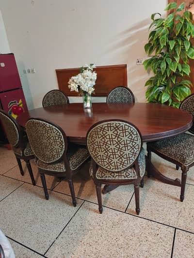 6-seater elegant wooden dining table