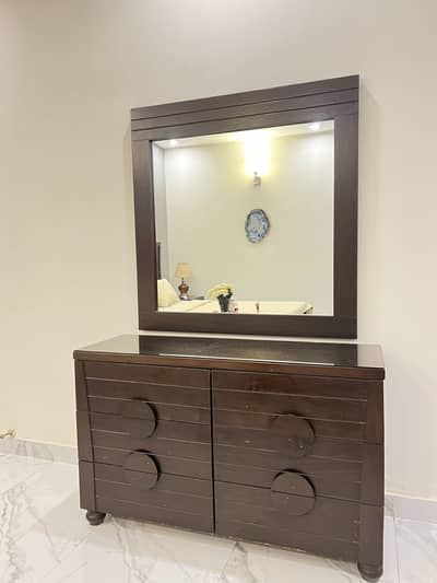 Console table with mirror
