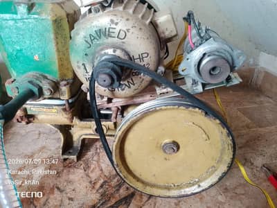 1 hp power motor and pump 12vt DC motor installed