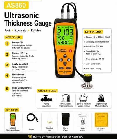 Ultrasonic Thickness Gauge price in pakistan AS860 Smart Sensor
