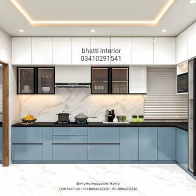 kitchen word robe media wall panel wall design