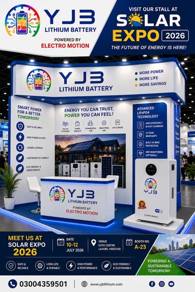 YJB lithium battery/solar battery/Lifo PO4/6000 cycle/expo stall