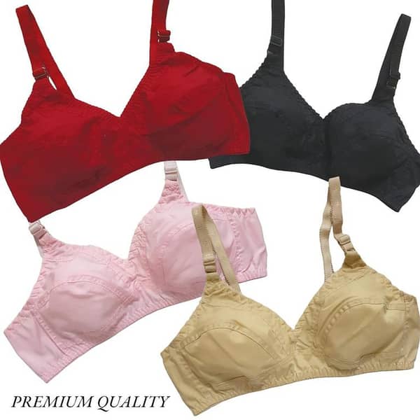 Pack of 2 Full-Cup Soft Cotton Bras for Women and Girls - Adjustable