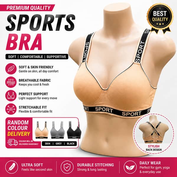 Women’s Sports Bra: Soft, Breathable, Stretchable for Daily Wear