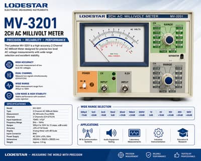2CH AC MILLIVOLT METER price in pakistan MV3201 LODESTAR