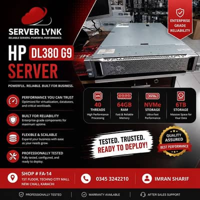 HP DL380 G9 Server | 40 Threads | 64GB RAM | NVMe + 6TB Storage