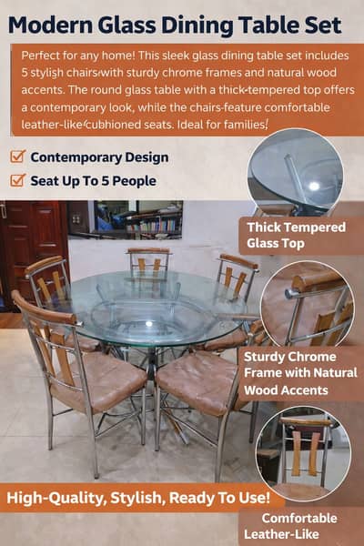 6 chairs dining tabe set/iron steel chairs/glass top table