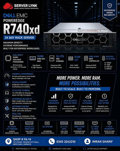 Dell R7425 24 Bay Server – 2x AMD EPYC 7601 | 256GB RAM | Tesla K80 4