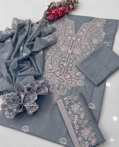 Women's 3 Piece Lawn Suit Unstitched - Summer Collection