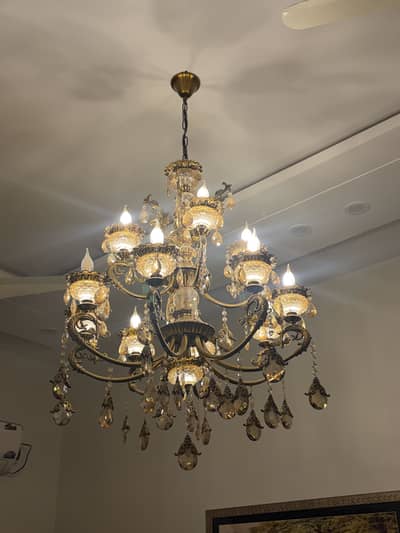 Golden beautiful new chandelier