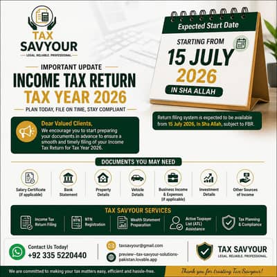 Income Tax Return for Tax Year 2026