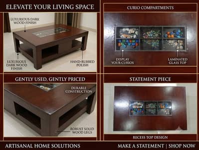 wooden table / sofa center table / glass top table / side table