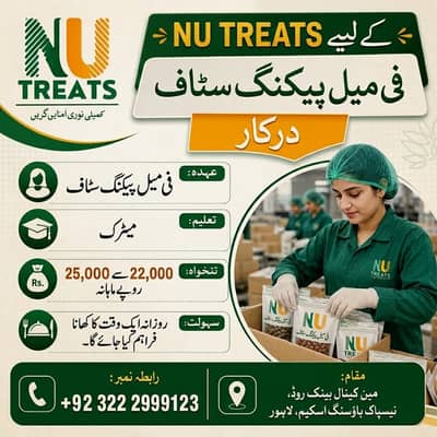 Female Packing Staff Required – NU TREATS