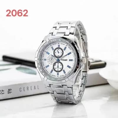 Men Black Carbon Fiber Chronograph watch 2062