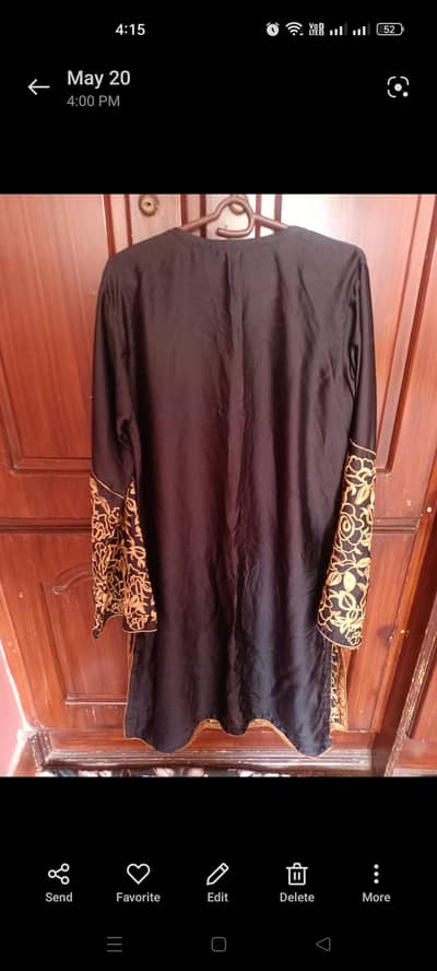 Black Embroidered Women's Kurti – Good Condition