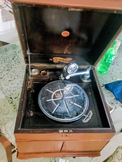 antique gramophone. made in Switzerland land. in working condition.