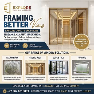 Glass & Aluminium Works / Aluminium Glass Work / frameless glass work