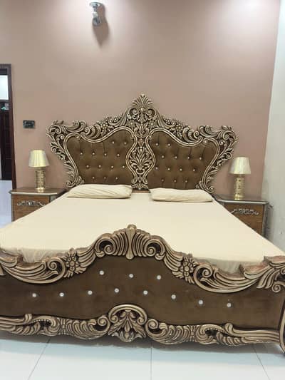 Wooden king bed