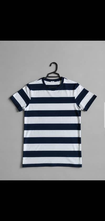 men anti blue shirt with white stripe
