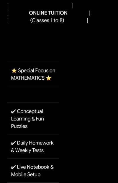 Online Female Math & General Subjects Tutor for Classes 1 to 8