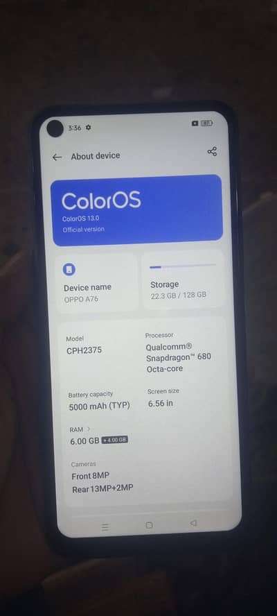 OPPO A76 Full Box.