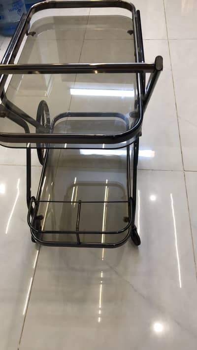 Glass table trolley