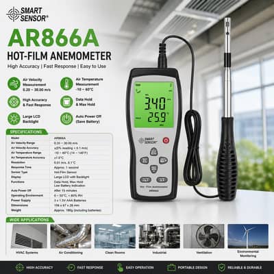 Hot Wire Anemometer price in pakistan AR866A SMART SENSOR