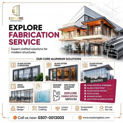Home interior and glass work / aluminium and glass fabrication service