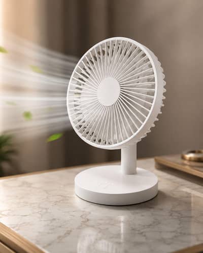 Chargeable stand fan with 4 speed and movable head