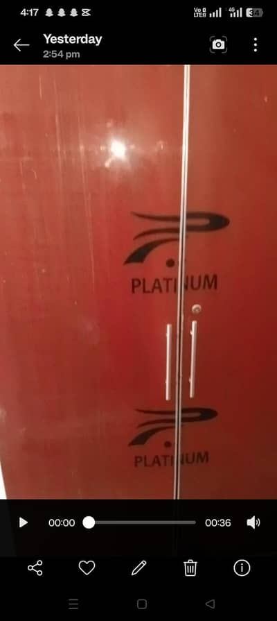 2 Door,, Wooden wardrobe Red color
