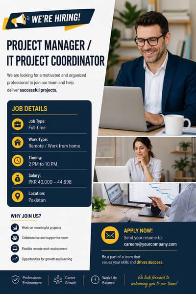 Project Manager / IT Project Coordinator - Remote Job we are hiring