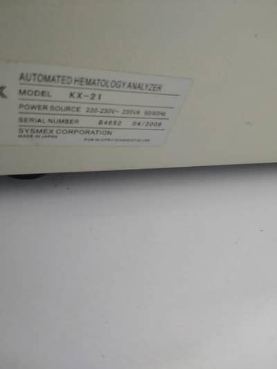 CBC Hematology Analyzer - Sysmex KX-21